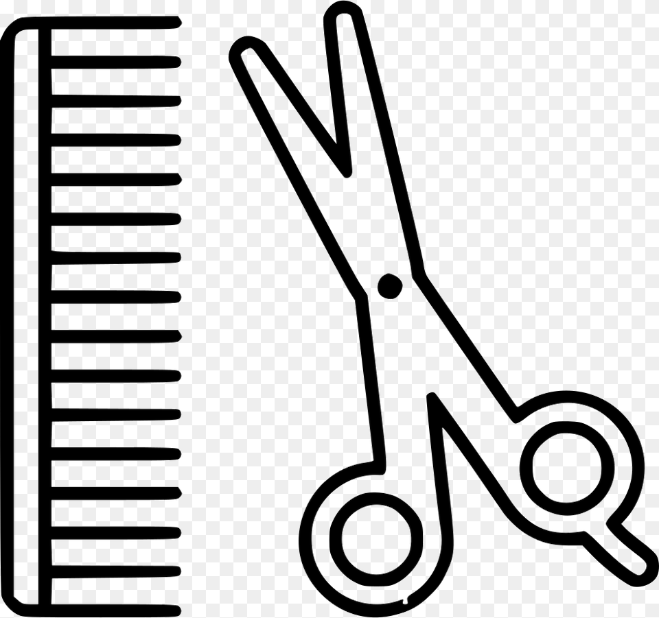 Stylist Comb Scissors Hairstyle Hair Hairdresser Haircut Icon, Device, Grass, Lawn, Lawn Mower Png