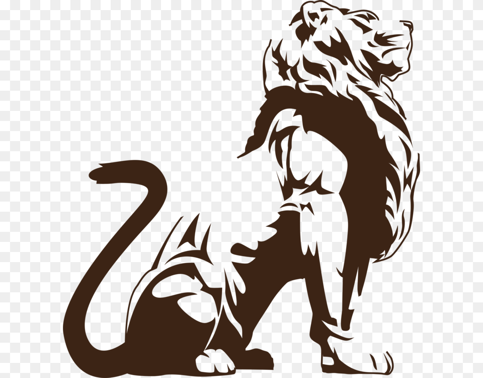 Stylistic Lion Silhouette Lion Silhouette, Animal, Mammal, Wildlife, Person Png Image