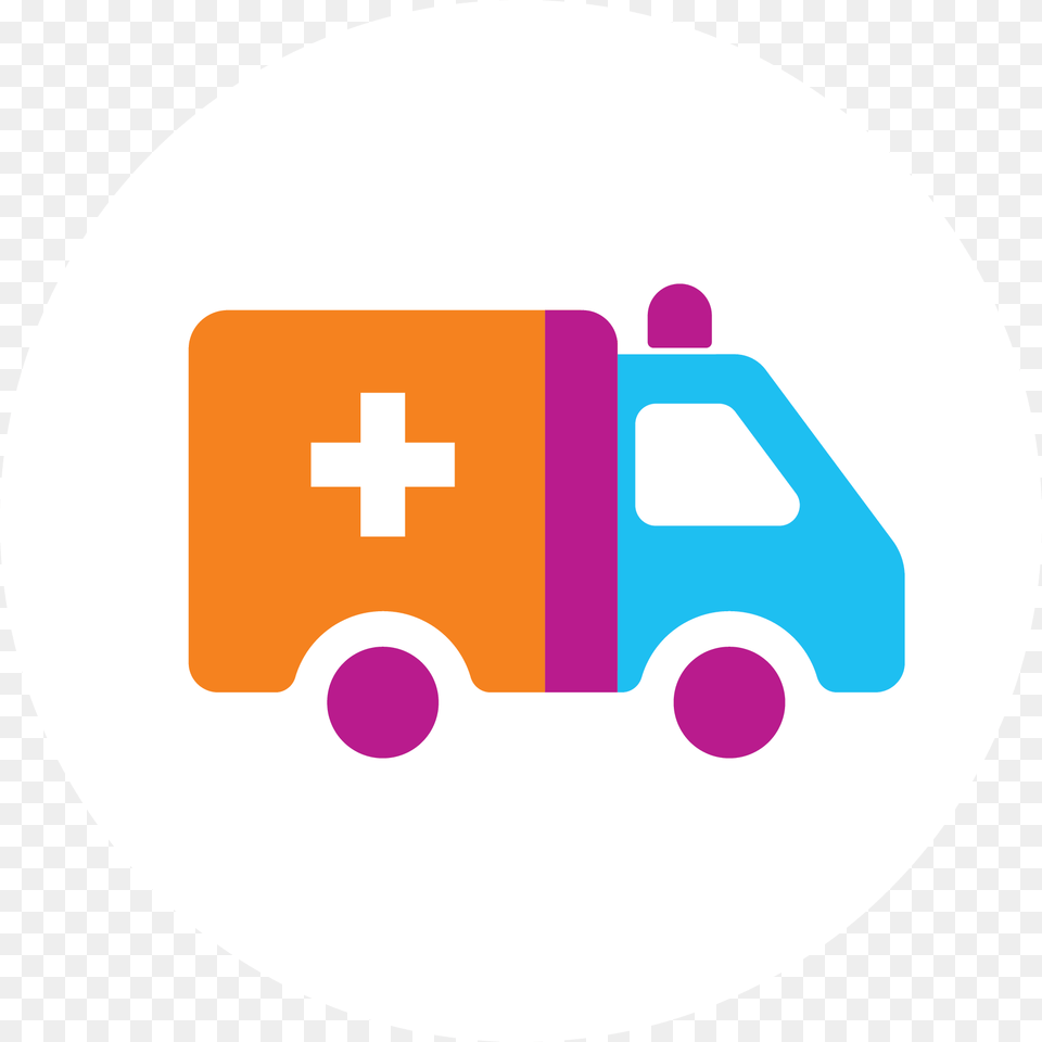 Stylized Ambulance In 3 Colors Ambulance, Transportation, Van, Vehicle, First Aid Free Png