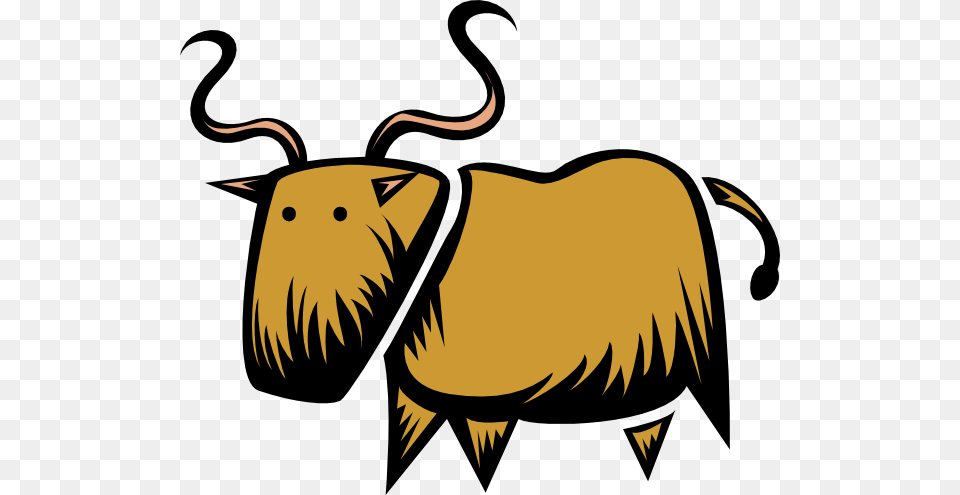 Stylized Brown Bull Clip Art, Animal, Mammal, Livestock, Cattle Png Image