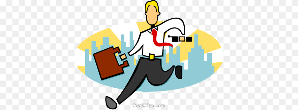 Stylized Businessman Running Royalty Vector Clip Art, Photography, Bag, Clothing, Shirt Free Transparent Png