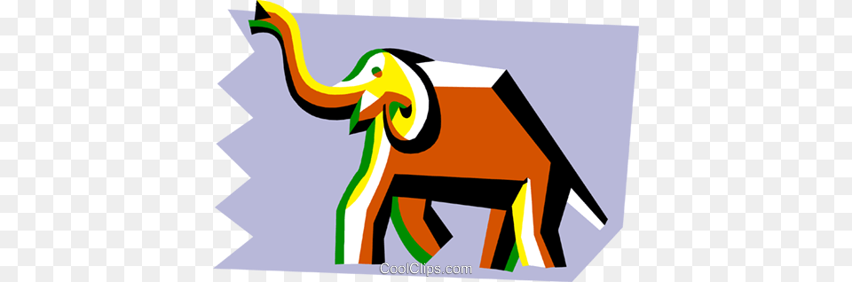 Stylized Elephant Royalty Vector Clip Art Illustration, Graphics, Animal, Mammal, Wildlife Png