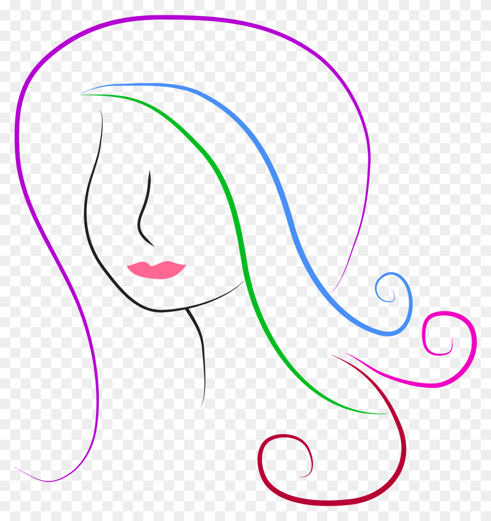 Stylized Female Head Line Art Clipart, Graphics, Pattern, Face, Person Free Png