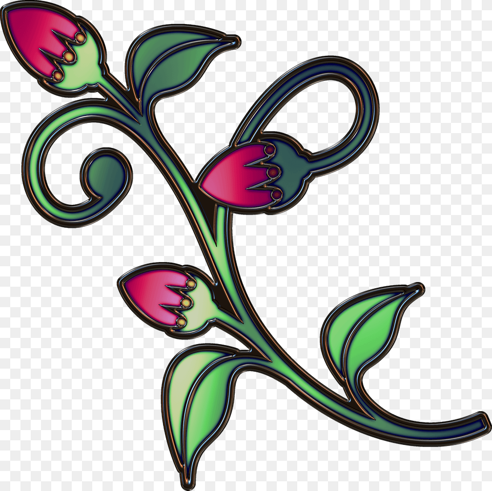 Stylized Flowers Clipart, Art, Floral Design, Graphics, Pattern Free Png Download
