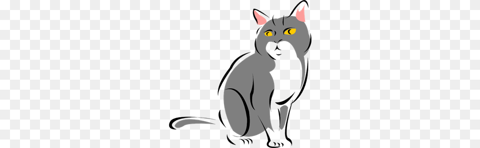 Stylized Gray Cat Clip Arts For Web, Animal, Mammal, Pet Png Image