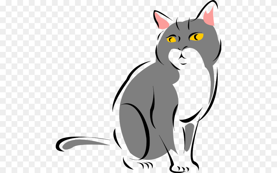 Stylized Grey Cat Clip Arts For Web, Mammal, Animal, Pet, Person Png
