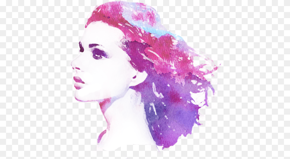 Stylized Image Of Woman39s Head Watercolor Paint, Art, Purple, Painting, Face Free Transparent Png