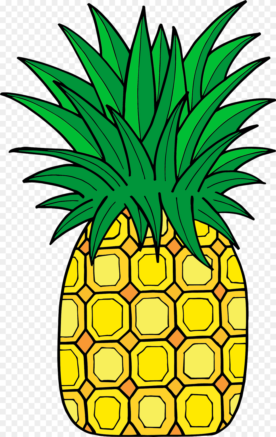 Stylized Pineapple Clipart, Food, Fruit, Plant, Produce Png Image