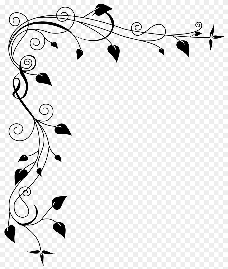 Stylized Plant Border Clipart, Art, Floral Design, Graphics, Pattern Png Image