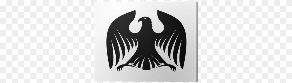 Stylized Powerful Black Eagle Silhouette Canvas Print Eagles Vector, Logo, Symbol, Emblem, Animal Free Transparent Png