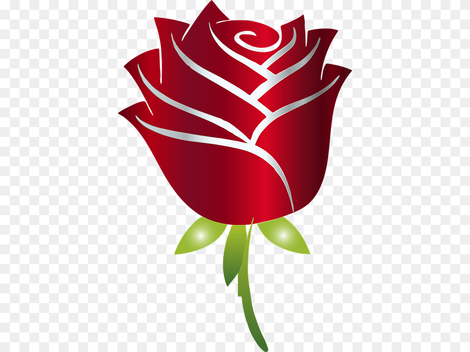 Stylized Rose Flower Floral Red Plant Art Leaf Beauty And The Beast Rose, Petal, Dynamite, Weapon Free Png Download