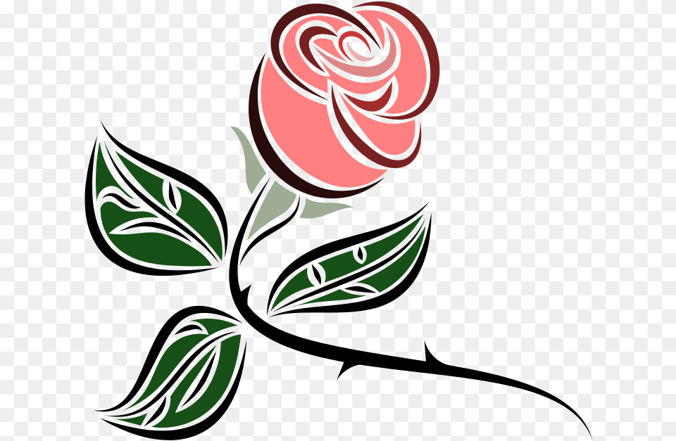 Stylized Rose Clipart Pink Rose, Flower, Plant, Person Free Transparent Png