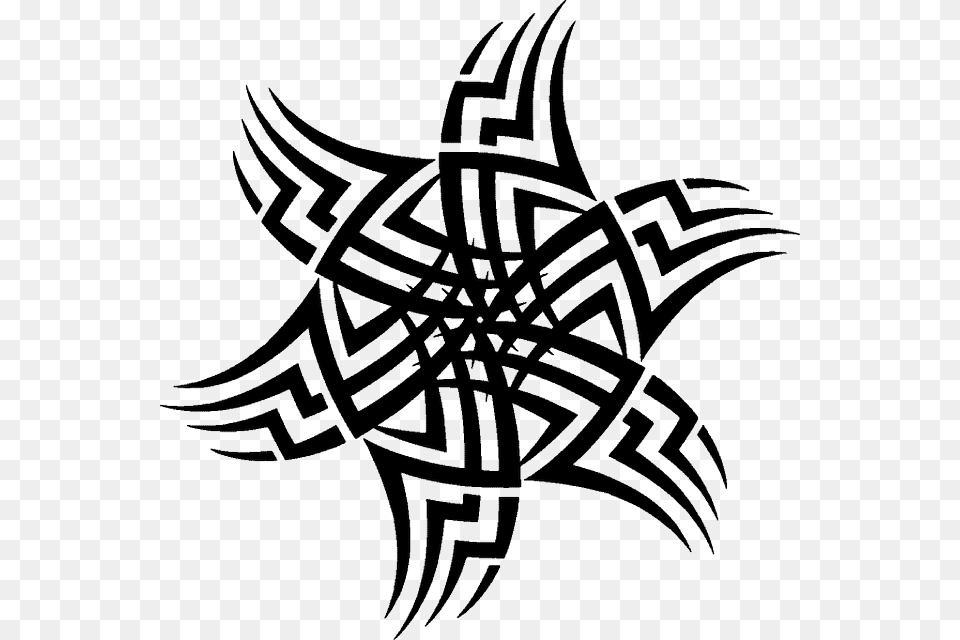 Stylized Star Pattern Circle Art Wavy Tribal Design For Circle, Symbol, Emblem, Animal, Fish Free Png