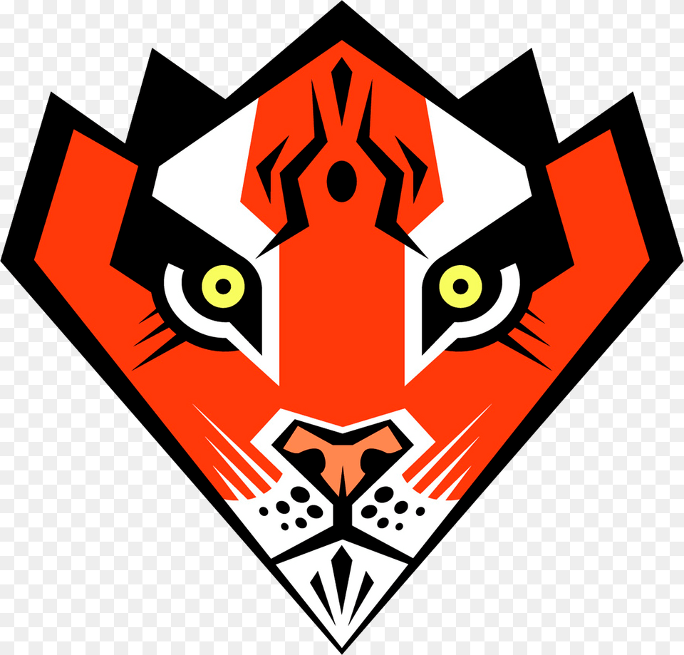 Stylized Tiger Face Clipart, Emblem, Symbol, Logo Png Image