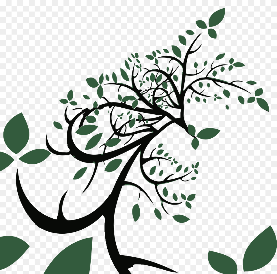 Stylized Tree With Leaves Clipart, Art, Floral Design, Graphics, Pattern Free Png Download