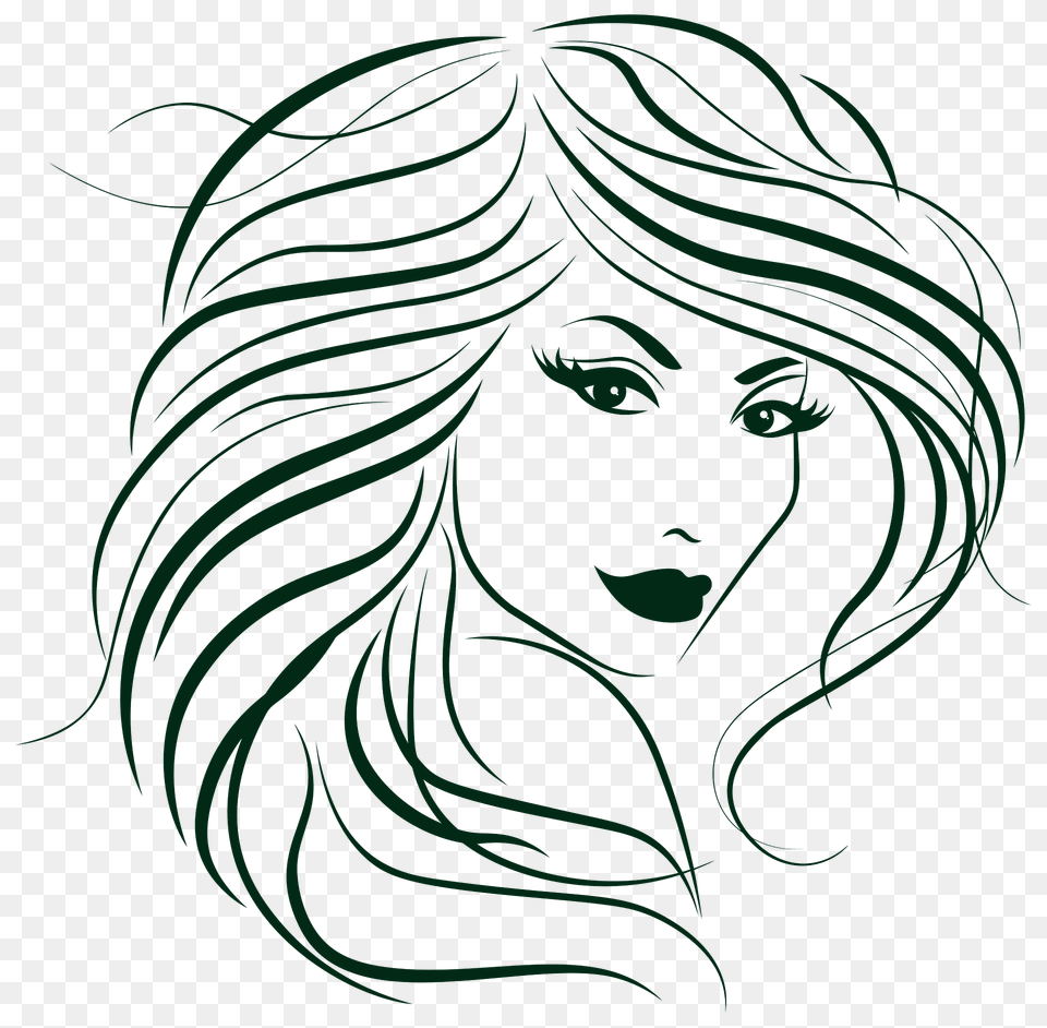 Stylized Womans Hair Clipart, Art, Person, Drawing, Face Png