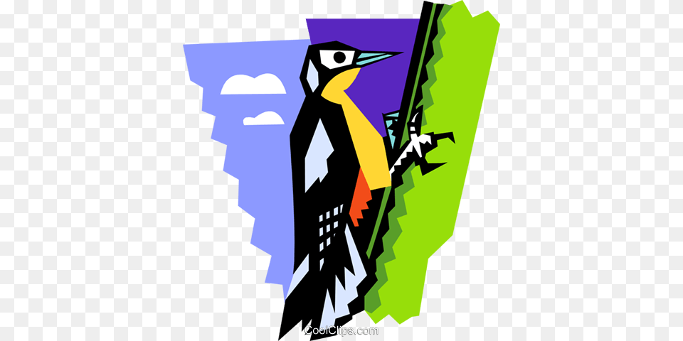 Stylized Woodpecker Royalty Vector Clip Art Illustration, Animal, Bird Free Transparent Png