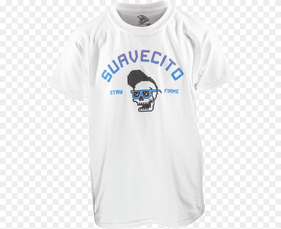 Suavecito 8 Bit Tee White Active Shirt, Clothing, T-shirt Free Png