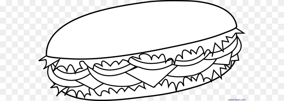 Sub Sandwich Lineart Clip Art, Hot Tub, Tub, Food Png