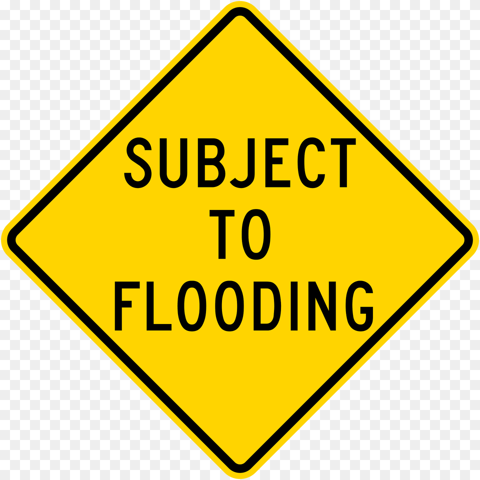 Subject To Flooding California Clipart, Sign, Symbol, Road Sign Png