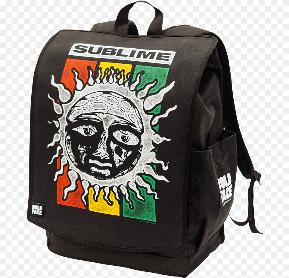 Sublime Rasta Sun Logo Backpack Sublime Sun Logo, Bag, Face, Head, Person Free Transparent Png