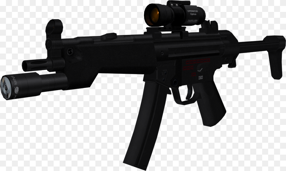 Submachine Gun With Scope, Firearm, Rifle, Weapon, Machine Gun Free Png Download