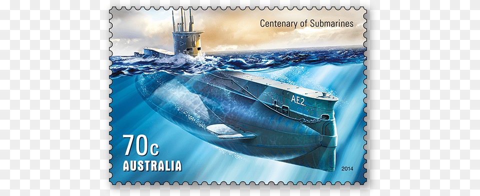 Submarine, Boat, Transportation, Vehicle, Postage Stamp Free Png