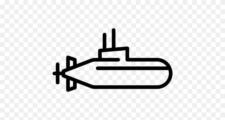 Submarine Icon, Gray Free Transparent Png