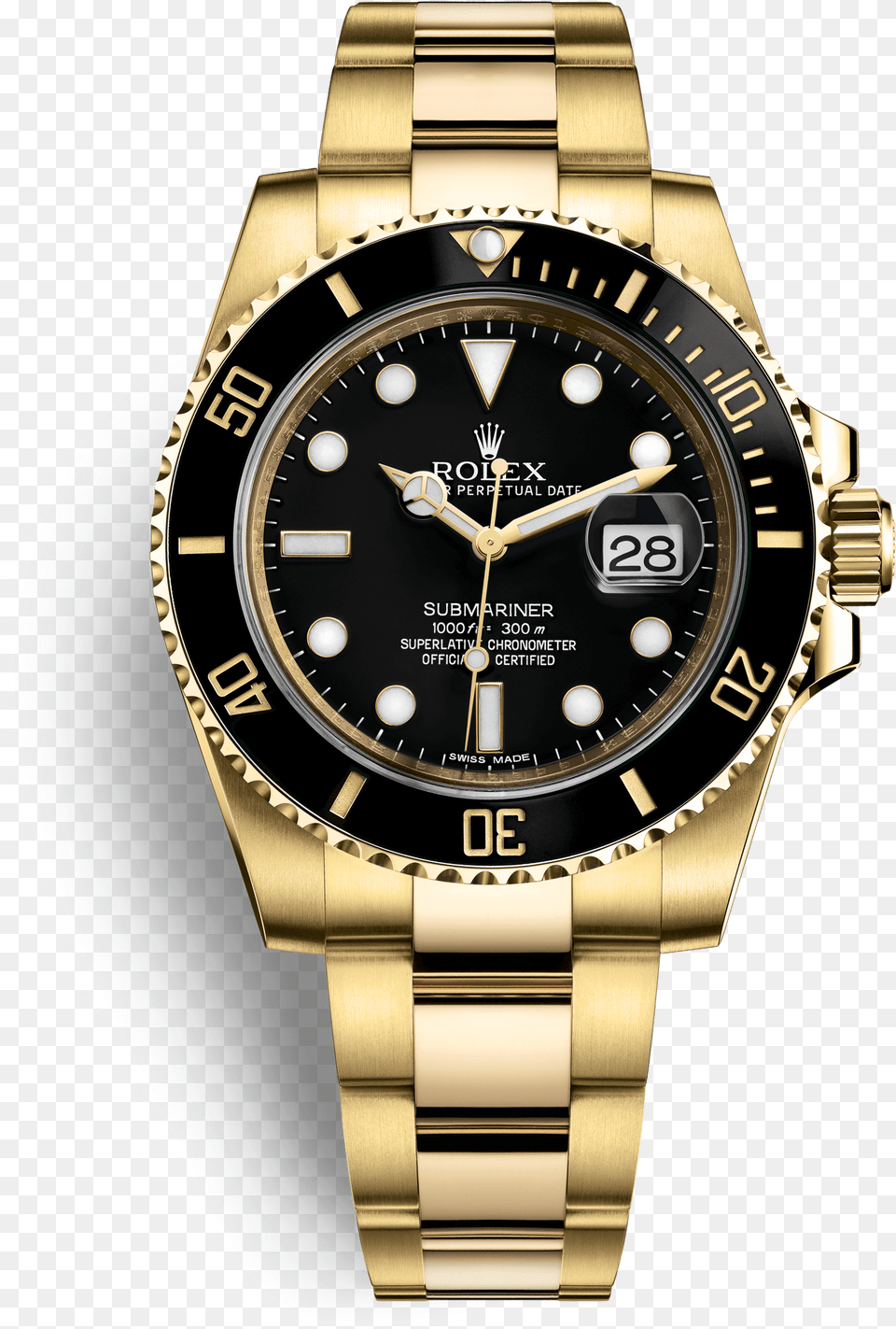 Submariner Watch Rolex Gold Colored Rolex Submariner Gold Black, Arm, Body Part, Person, Wristwatch Free Png Download