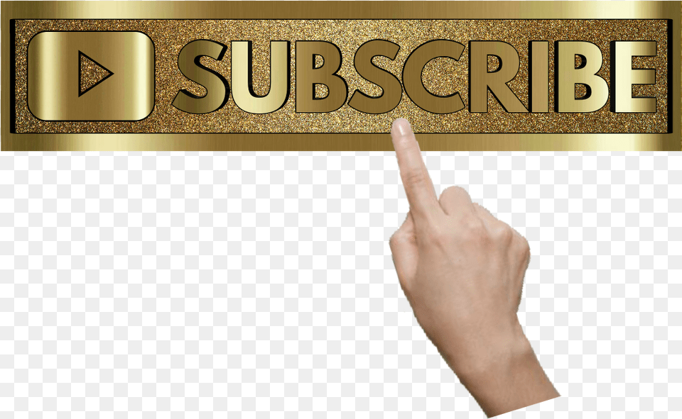 Subscribe Youtube Premium Gold Golden Lucianoballack Golden Subscribe, Body Part, Finger, Hand, Person Free Transparent Png