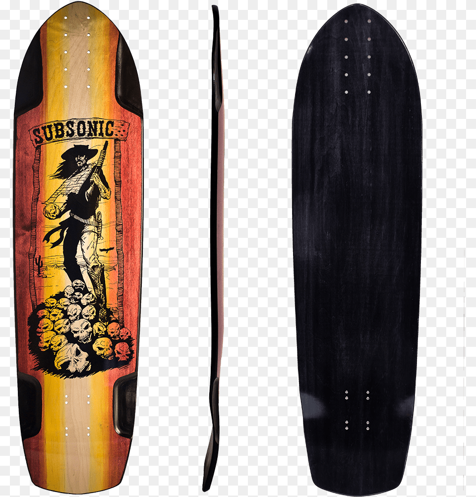 Subsonic Skateboards Shadow Longboard Bottom Profile, Leisure Activities, Surfing, Sport, Sea Waves Free Png