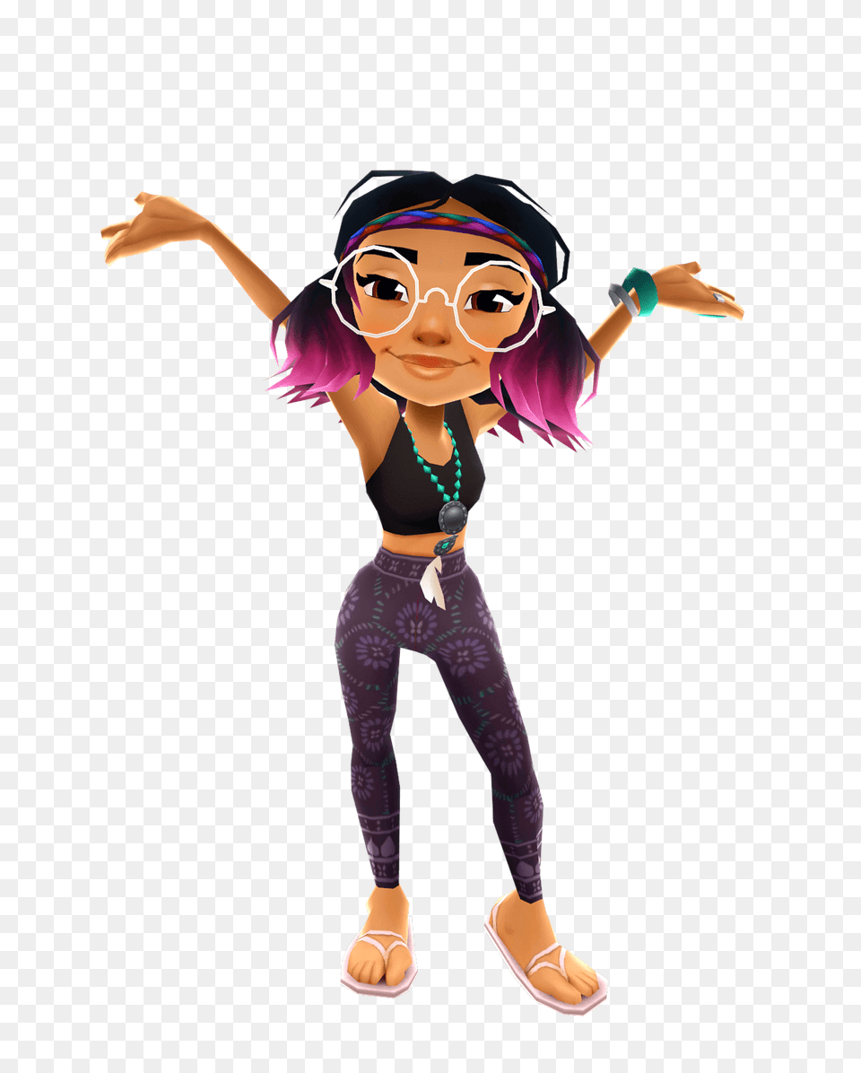 Subway Surfers Jenny, Person, Cartoon, Face, Head Free Png