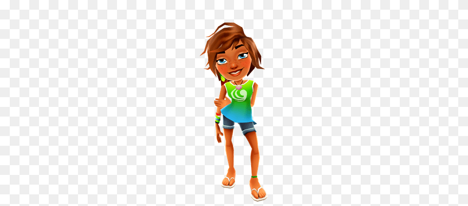 Subway Surfers Kim With Green Top, Baby, Person, Cartoon Free Transparent Png