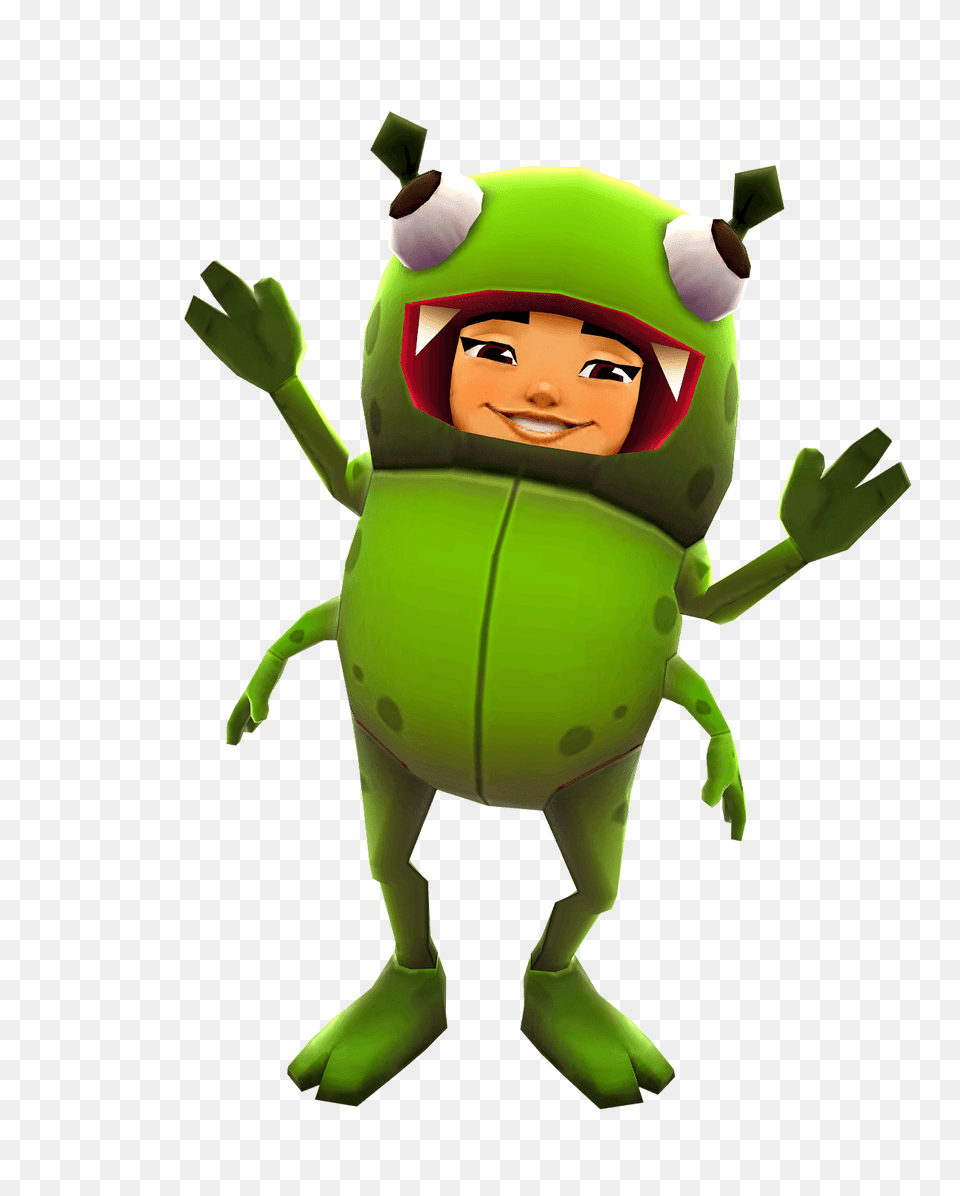 Subway Surfers Yutani, Green, Toy, Face, Head Png