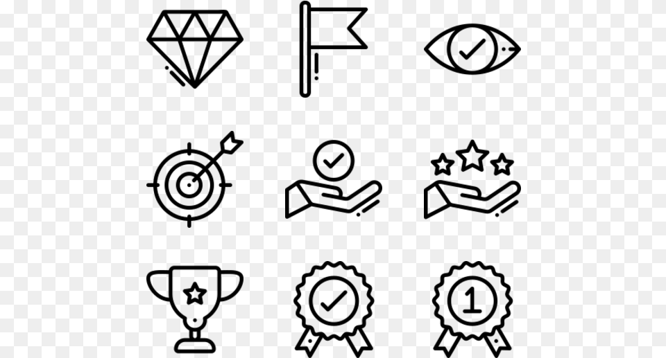 Success Hand Drawn Icons, Gray Png