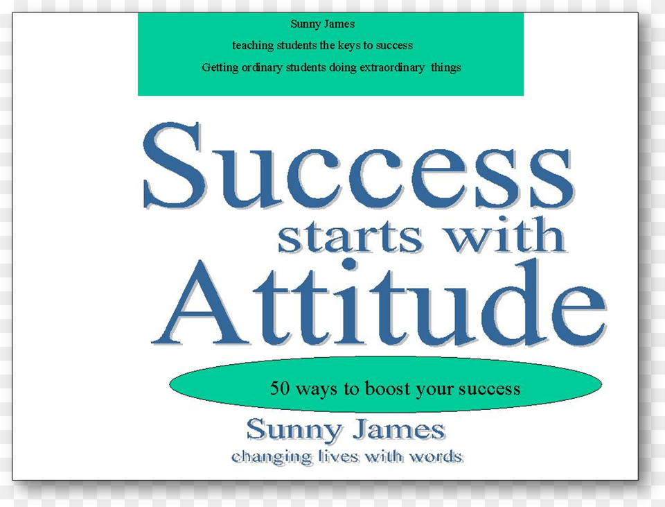 Success Starts With Attitude, Book, Publication, Advertisement, Poster Png