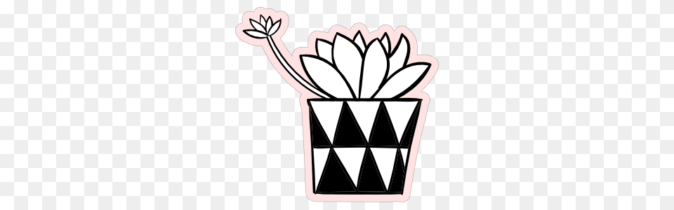 Succulent In Triangle Pot Sticker, Potted Plant, Jar, Plant, Planter Free Transparent Png