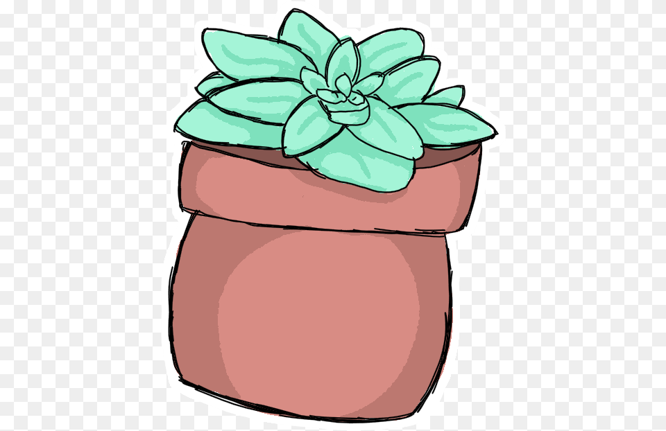 Succulent Plant Doodle, Jar, Planter, Potted Plant, Pottery Free Png