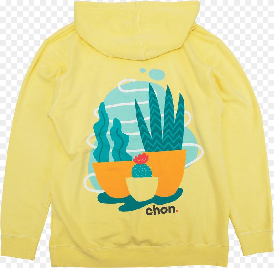 Succulents Pigment Lemon Pullover, Clothing, Coat, Hoodie, Knitwear Free Png Download