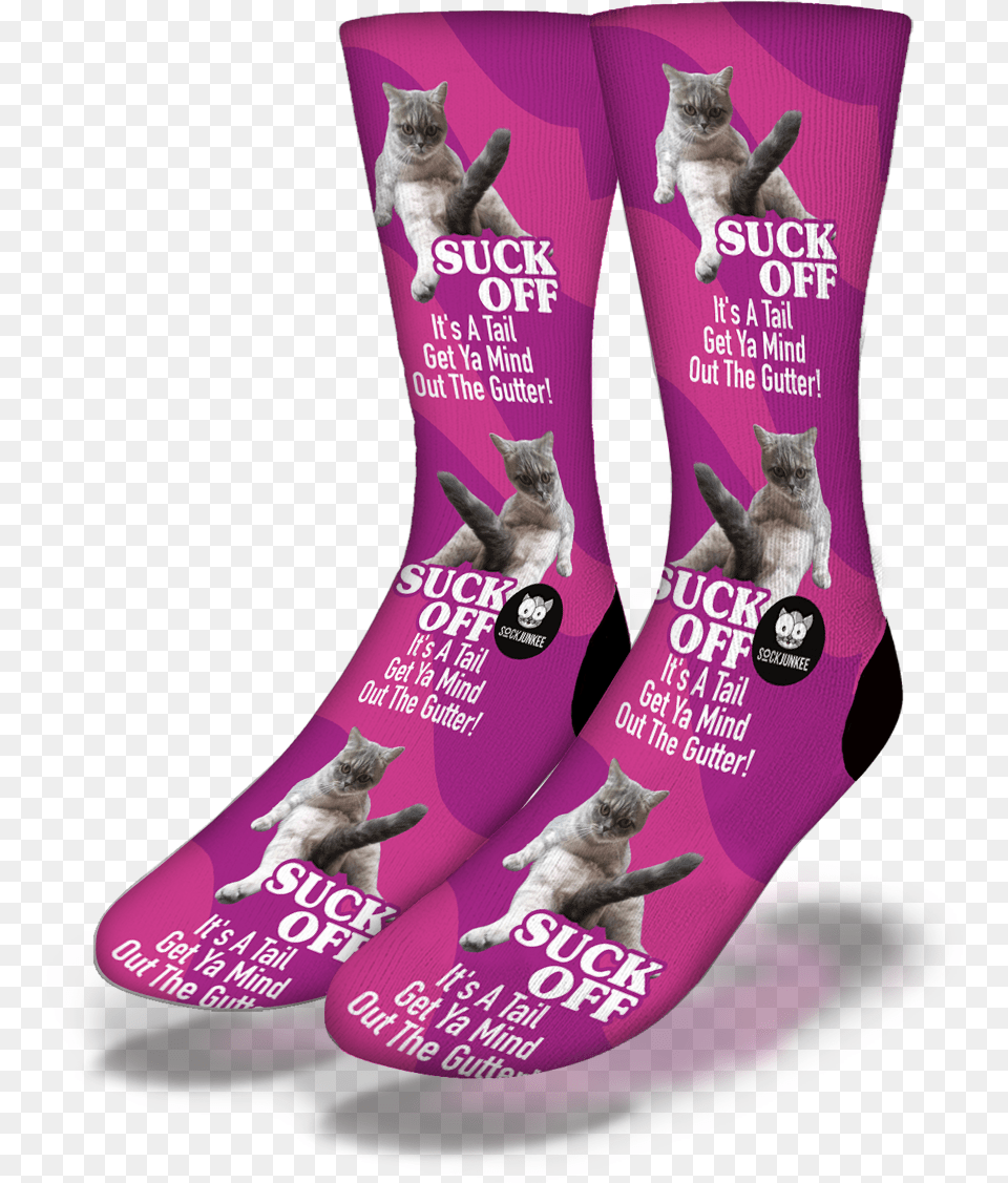 Suck Off Cat Socksclass Sock, Animal, Clothing, Hosiery, Mammal Free Png Download