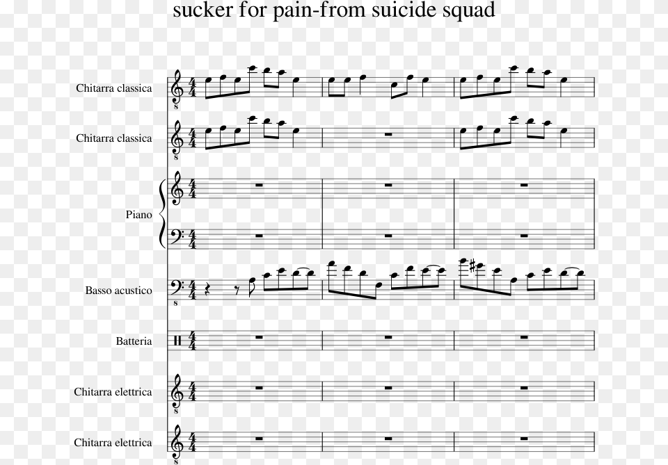Sucker For Pain From Suicide Squad Sheet Music 1 Of Sandyburn Reel Sheet Music, Gray Free Transparent Png