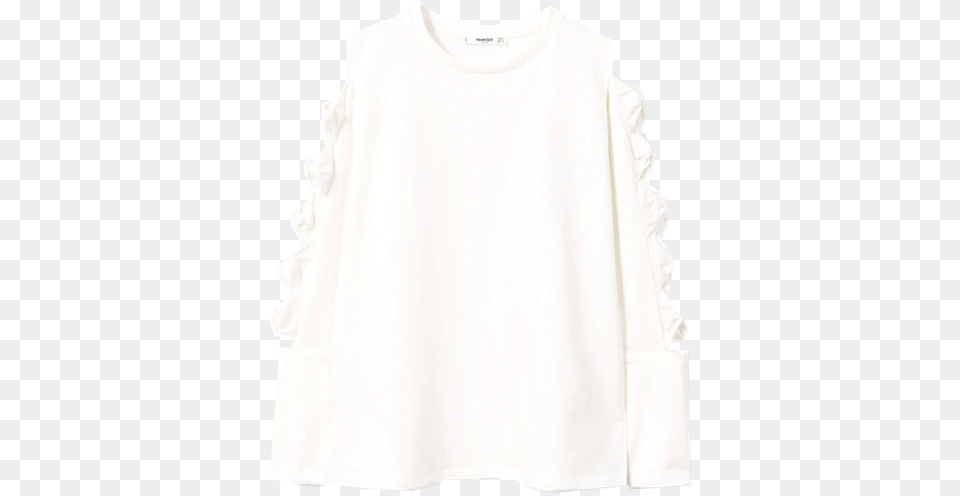 Sudadera Blanca De Lazos Blouse, Clothing, Long Sleeve, Sleeve, Shirt Png Image