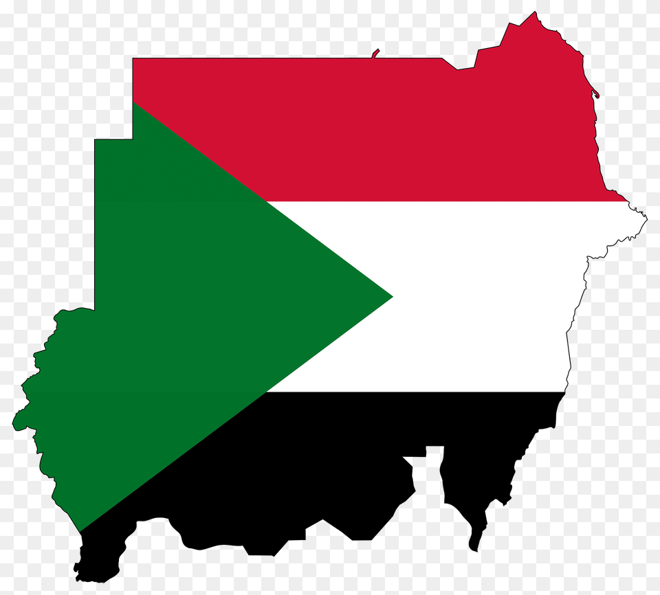 Sudan Flag Map With Stroke Clipart Free Png Download