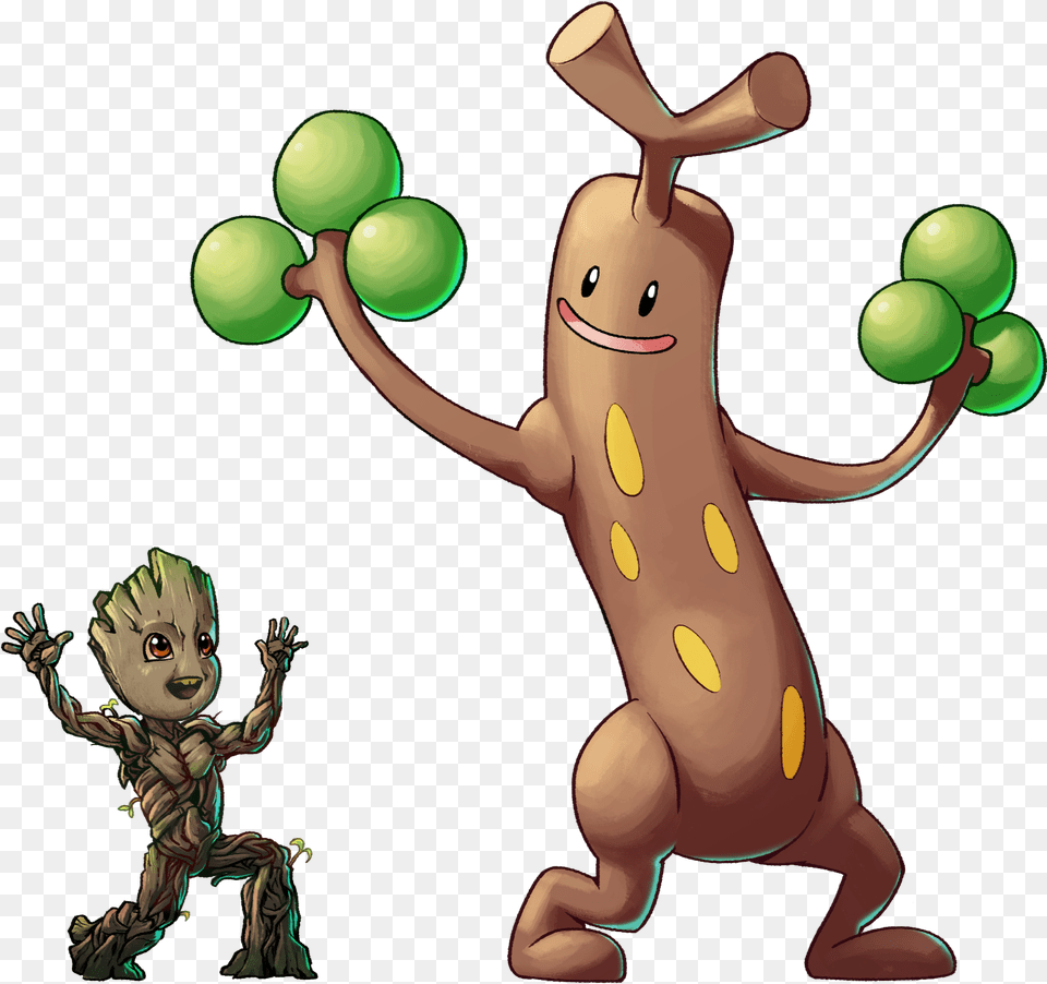 Sudowoodo And Groot Pokemon 2 More Drawn By Metalmorag Groot Pokemon, Baby, Person, Face, Head Free Png