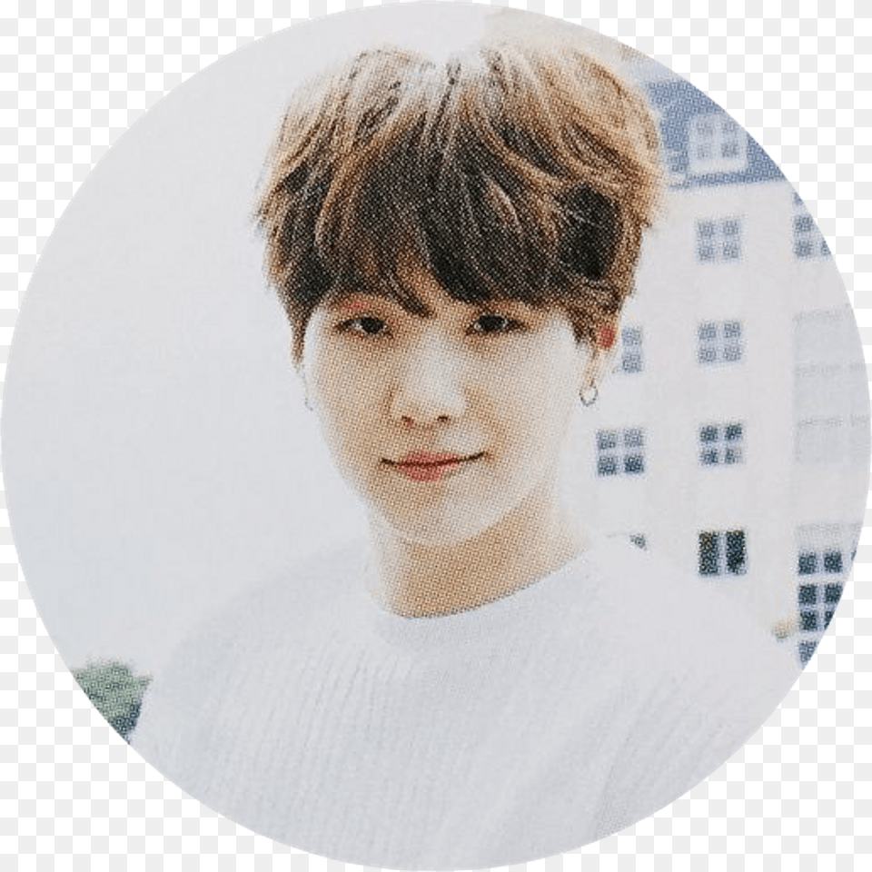 Suga Min Yoongi Circle White Meow Lil Bts Bts Bts Japan Official Fanclub Magazine Vol, Face, Fisheye, Head, Person Free Png