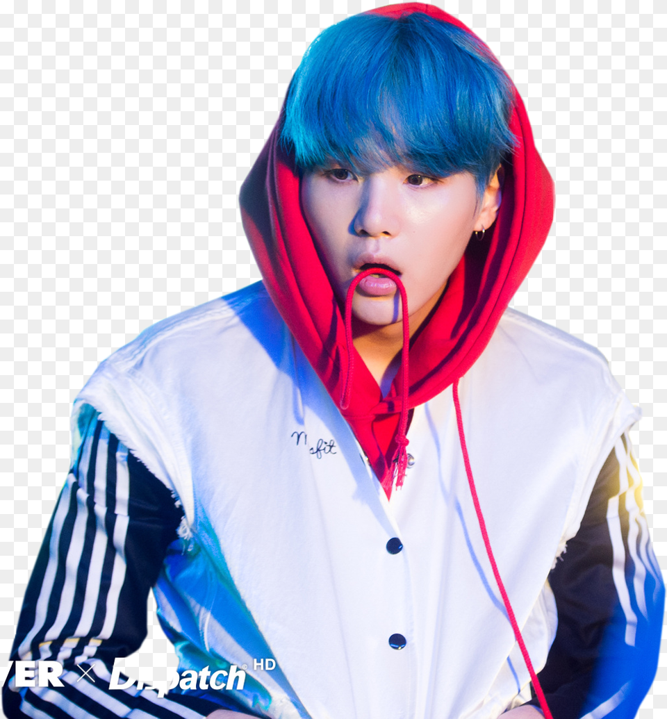 Suga Minyoongi Yoongi Btssuga Bts Agustd Bts Suga Blue Hair, Adult, Person, Woman, Female Free Png Download