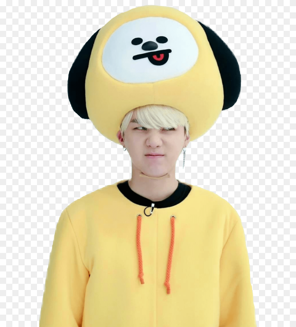 Suga Yellow Bts Headgear Photo Min Yoongi Bts, Clothing, Hat, Cap, Costume Free Png