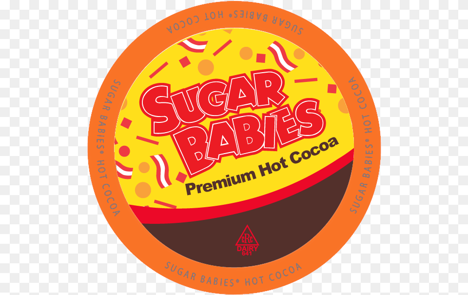 Sugar Babies Hot Chocolate K Cup Circle, Sticker, Logo, Disk, Food Png