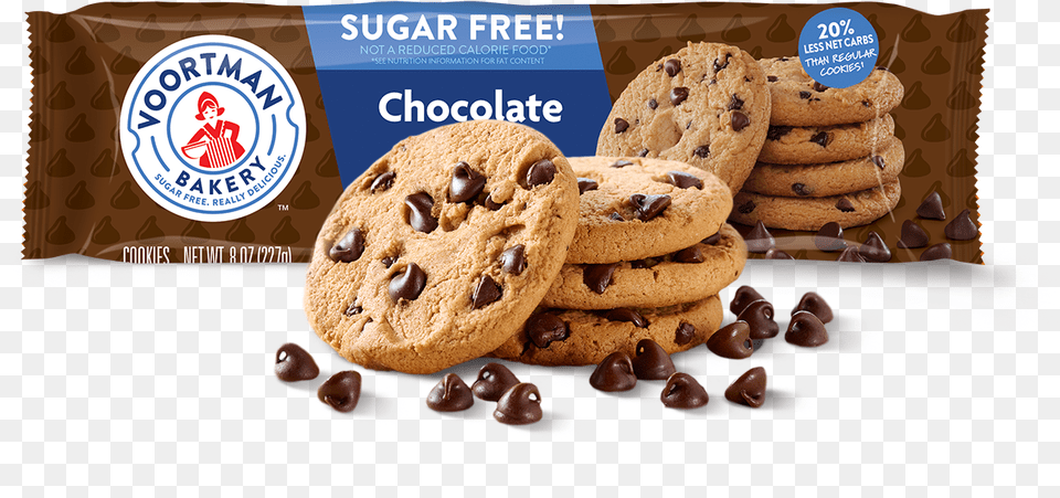 Sugar Chocolate Chip Voortman Sugar Chocolate Chip Cookies, Cookie, Food, Sweets, Bread Free Transparent Png