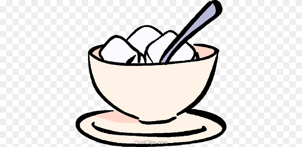 Sugar Cubes In A Bowl Royalty Vector Clip Art Bowl Of Sugar Clipart, Cutlery, Spoon, Cream, Dessert Free Transparent Png